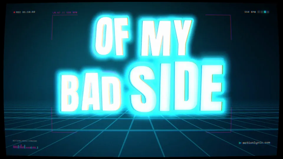 Neon style frame: the words "get a taste" in glowing cyan capitals on a dark teal background
